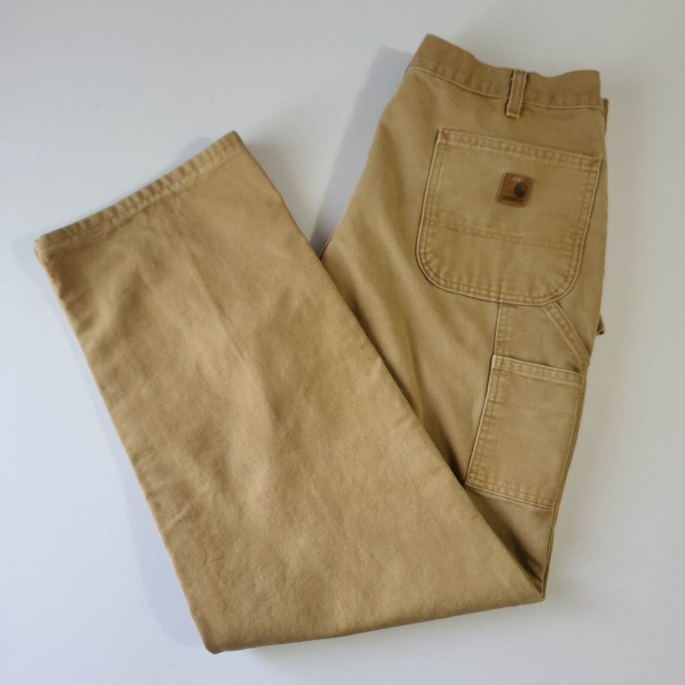 Carhartt Jeans Dungaree Fit Men's Size 38x34 Brown Carpenter Pants